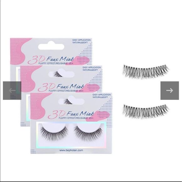 3D Faux Mink Eyelashes set of 3 NWT - Picture 1 of 11